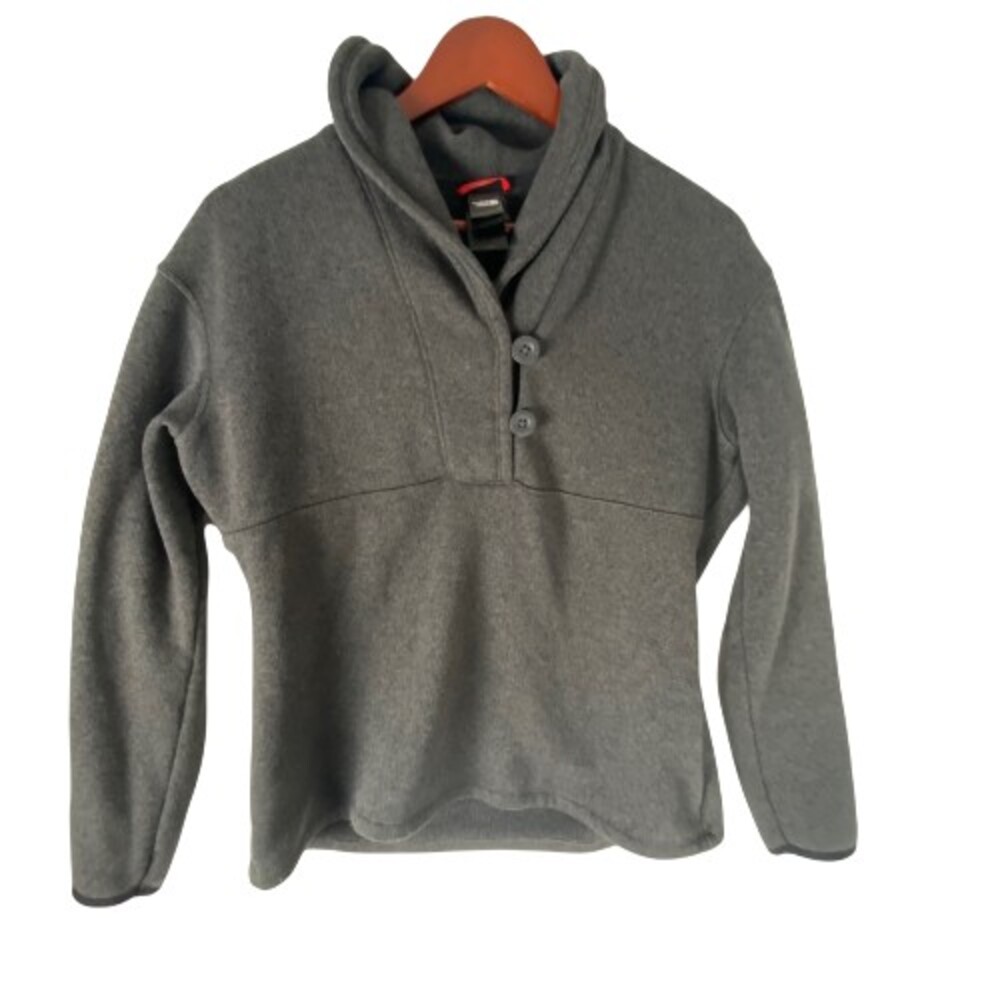 The North Face Sweater Womens Large Gray Crescent Ridge Shawl Casual Pullover
